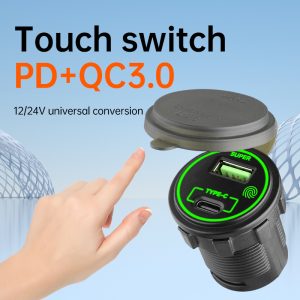 12v round usb socket for car
